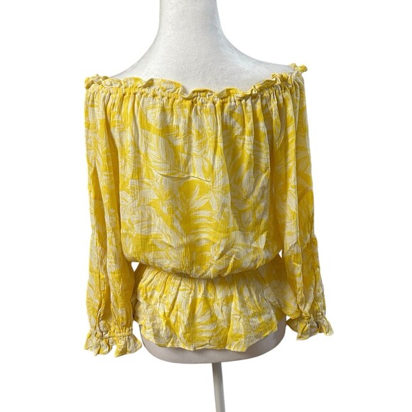 Stella & Ginger Woman's Yellow‎ Off The Shoulder Top Sz M - Picture 4 of 6